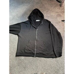 No Boundaries Zip Hoodie Black XL Oversized Full Zip Sweatshirt